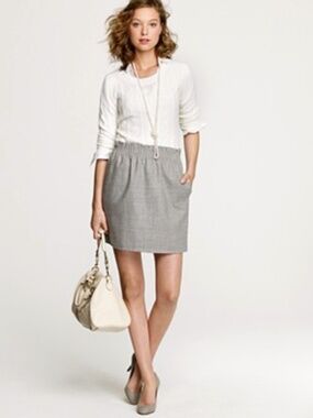 Elastic Waist Gray Skirt
